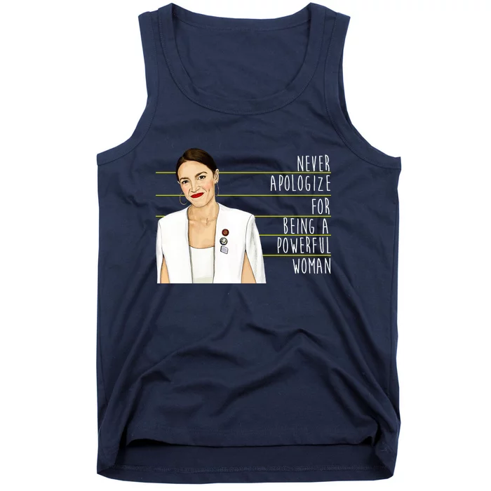 AOC Alexandria Ocasio Cortez Powerful Woman Quote Tank Top