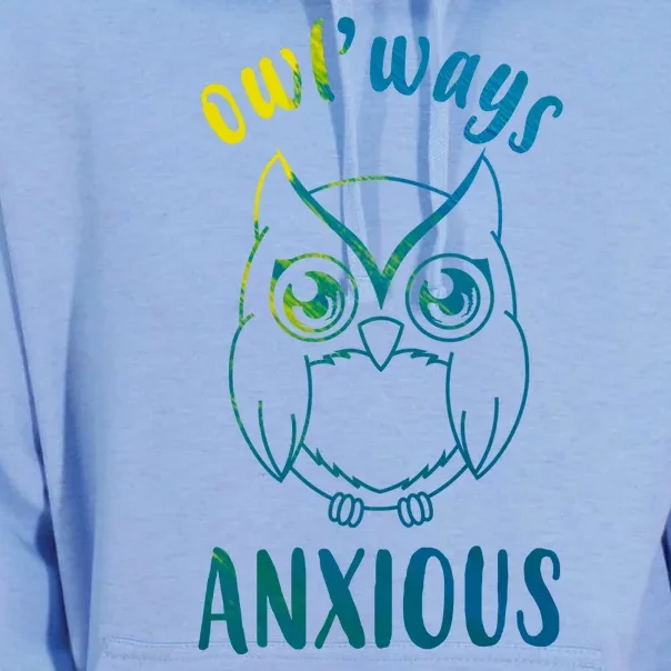 Always Anxious Owl Funny Unisex Surf Hoodie