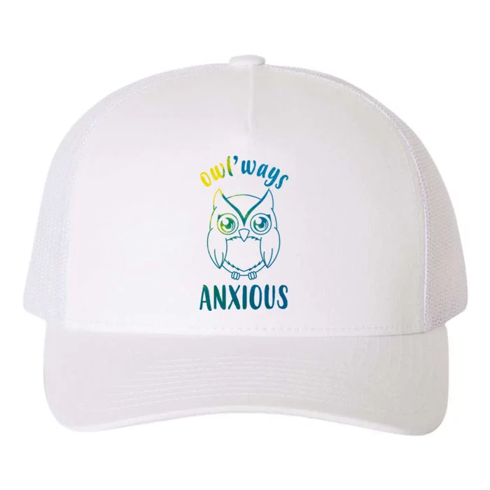 Always Anxious Owl Funny Yupoong Adult 5-Panel Trucker Hat