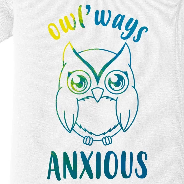 Always Anxious Owl Funny Baby Bodysuit