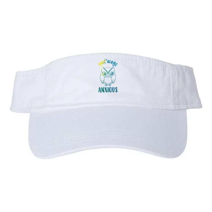 Always Anxious Owl Funny Valucap Bio-Washed Visor