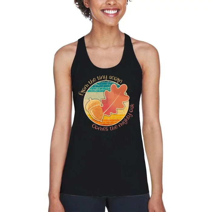 Acorn And Oak Leaf For Nature Lovers Women's Racerback Tank