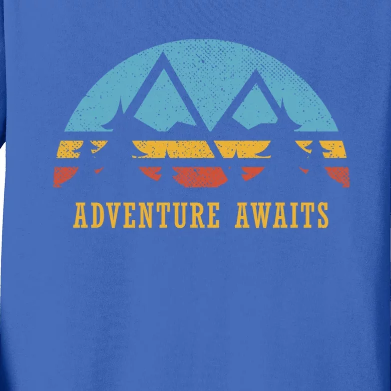 Adventure Awaits Outdoor Gift Great Gift Kids Long Sleeve Shirt