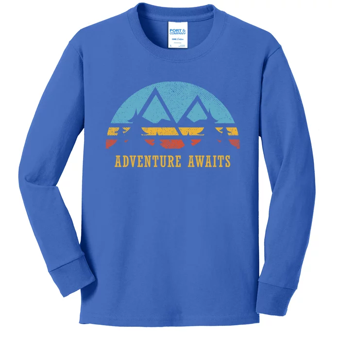 Adventure Awaits Outdoor Gift Great Gift Kids Long Sleeve Shirt