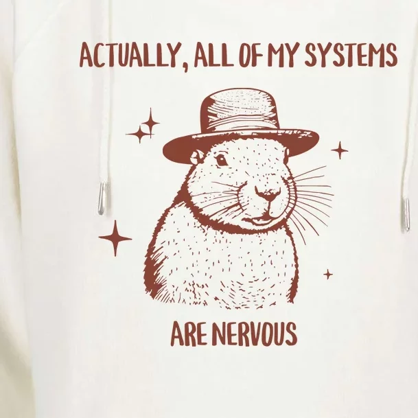 Actually All Of My Systems Are Nervous Womens Funnel Neck Pullover Hood