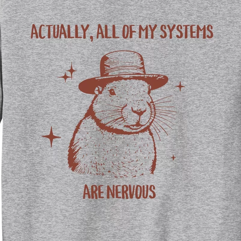 Actually All Of My Systems Are Nervous Tall Sweatshirt