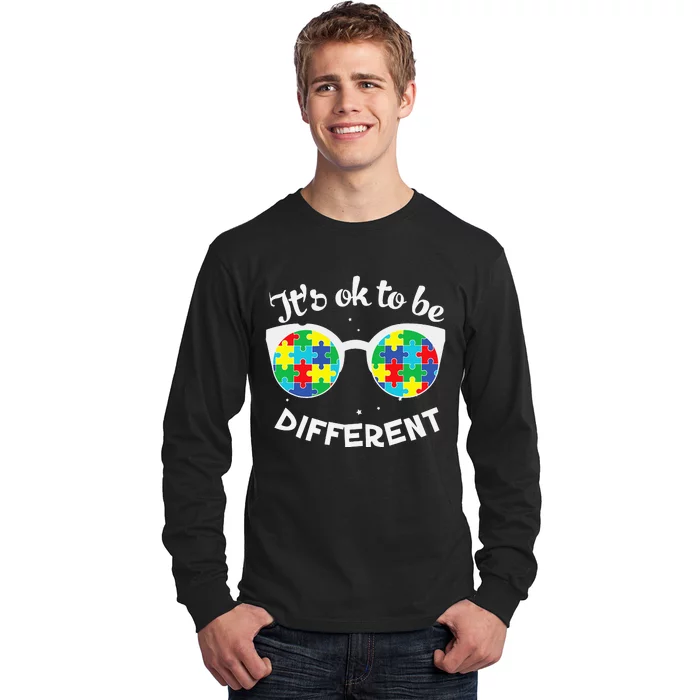 Autism Awareness Okay To Be Different Mom support Long Sleeve Shirt