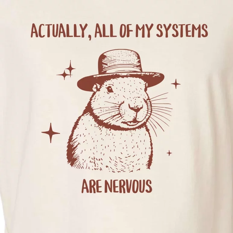 Actually All Of My Systems Are Nervous Garment-Dyed Women's Muscle Tee