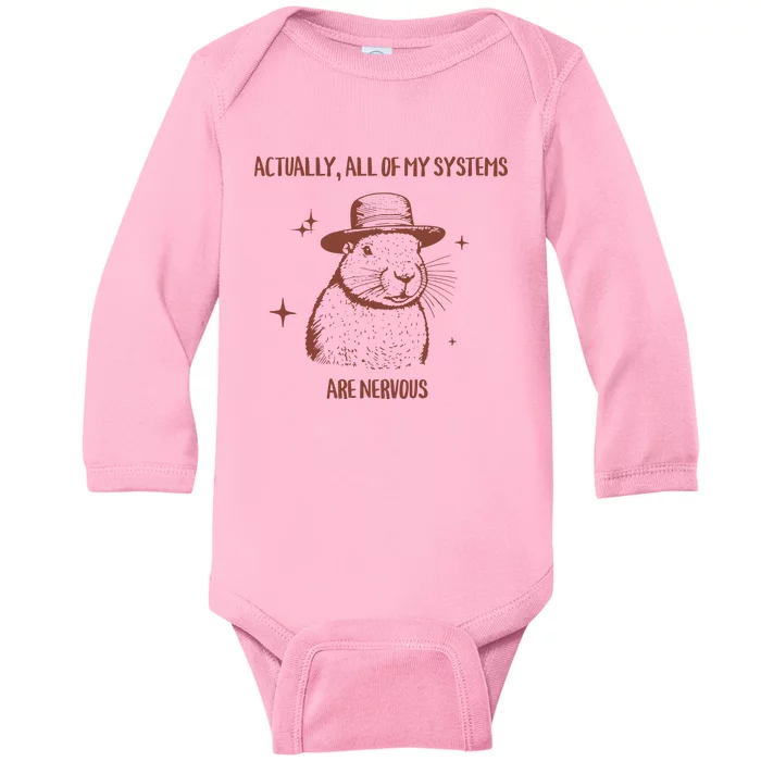 Actually All Of My Systems Are Nervous Baby Long Sleeve Bodysuit