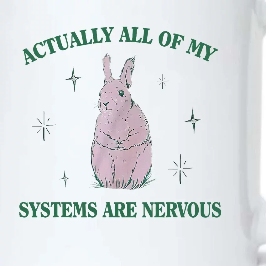 Actually All Of My Systems Are Nervous Bunny Rabbit Black Color Changing Mug