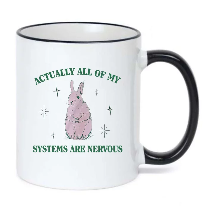 Actually All Of My Systems Are Nervous Bunny Rabbit Black Color Changing Mug