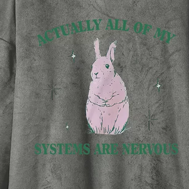 Actually All Of My Systems Are Nervous Bunny Rabbit Hooded Wearable Blanket