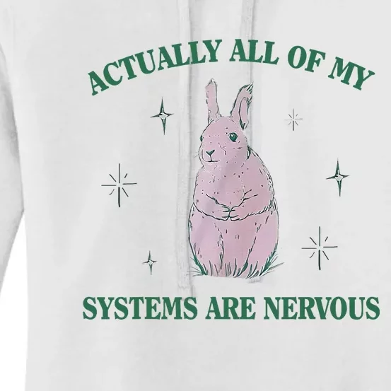 Actually All Of My Systems Are Nervous Bunny Rabbit Women's Pullover Hoodie