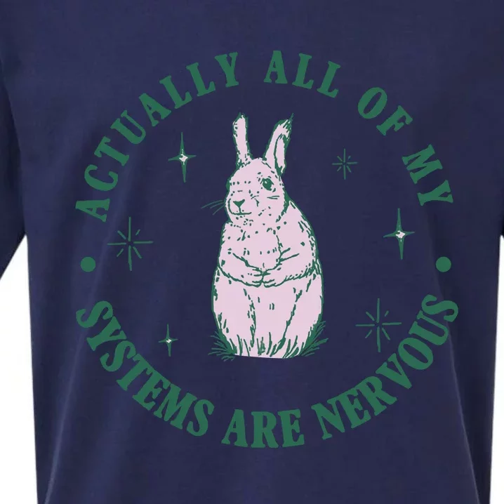 Actually All Of My Systems Are Nervous Bunny Rabbit Sueded Cloud Jersey T-Shirt