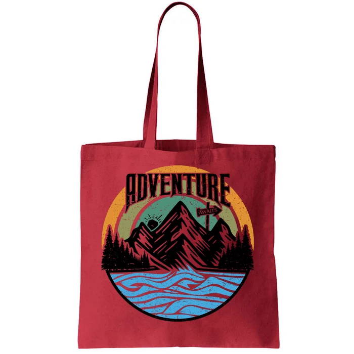 Adventure Awaits Outdoor Travel Graphic Tote Bag