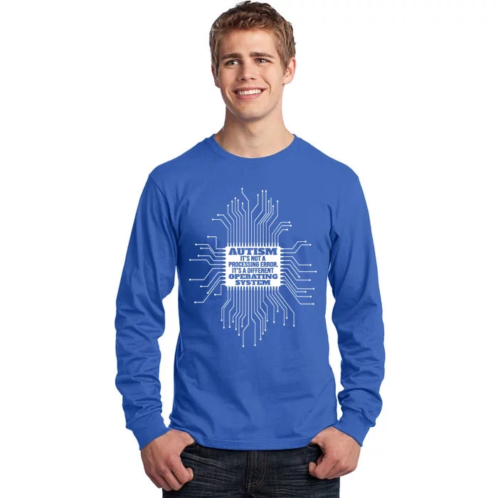 Autism Awareness Operating System Autistic Support Gift Tall Long Sleeve T-Shirt