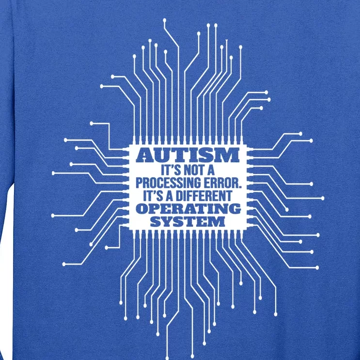 Autism Awareness Operating System Autistic Support Gift Tall Long Sleeve T-Shirt