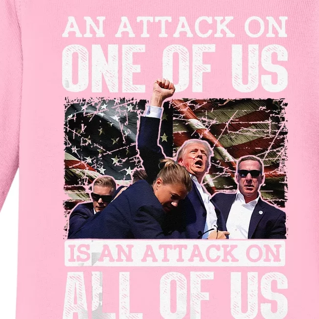 An Attack On One Of Us Is An Attack On All Of Us Flag Baby Long Sleeve Bodysuit