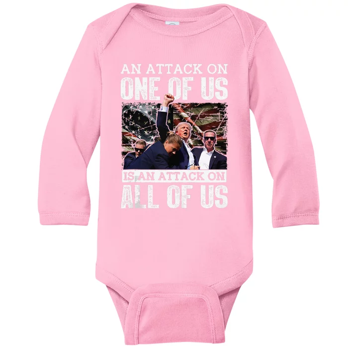 An Attack On One Of Us Is An Attack On All Of Us Flag Baby Long Sleeve Bodysuit