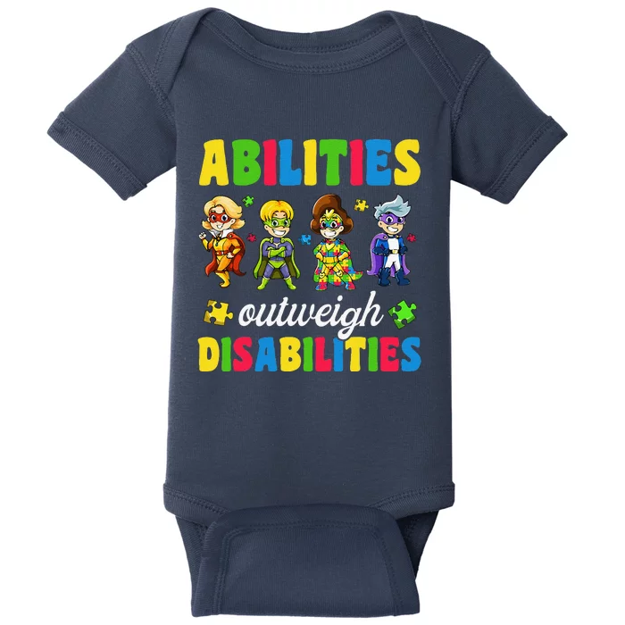 Autisms, Abilities Outweigh Disabilities Baby Bodysuit