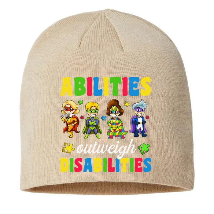 Autisms, Abilities Outweigh Disabilities 8 1/2in Sustainable Knit Beanie