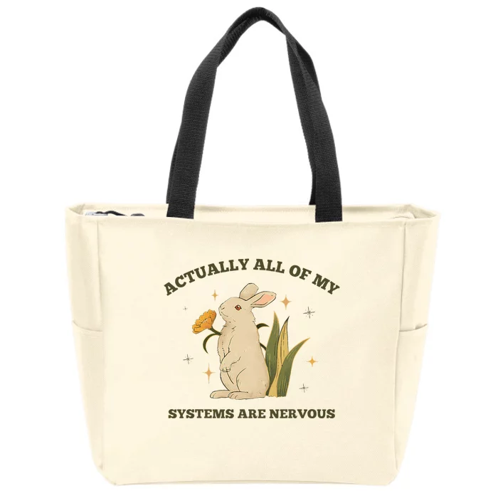 Actually All Of My Systems Are Nervous Zip Tote Bag