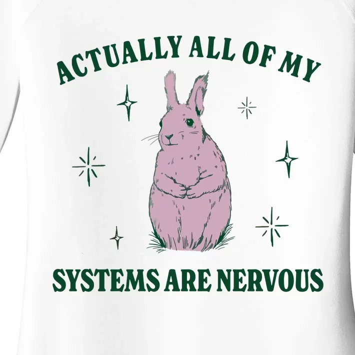 Actually All Of My Systems Are Nervous Funny Mental Health Women's Perfect Tri Tunic Long Sleeve Shirt