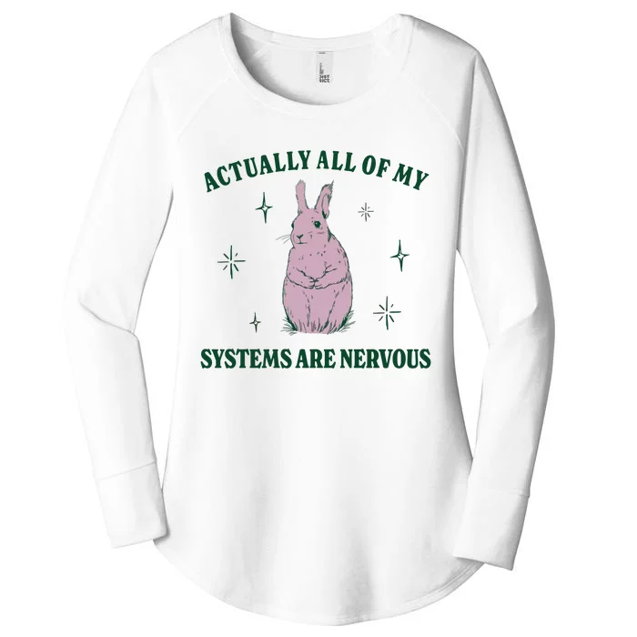 Actually All Of My Systems Are Nervous Funny Mental Health Women's Perfect Tri Tunic Long Sleeve Shirt