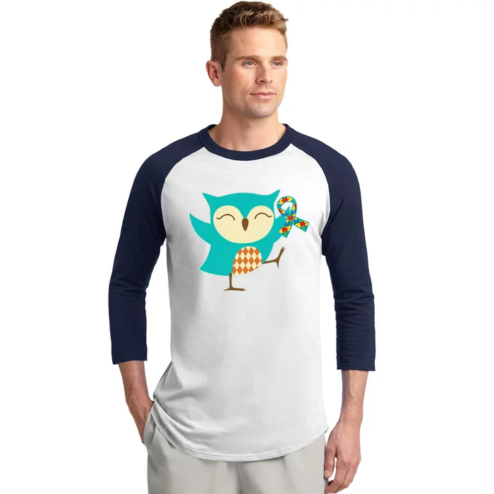 Autism Awareness Owl Puzzle Ribbon Walk Tee Baseball Sleeve Shirt