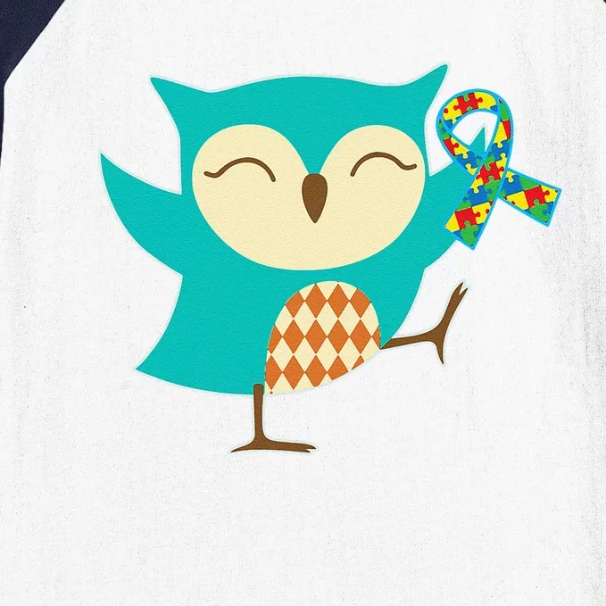 Autism Awareness Owl Puzzle Ribbon Walk Tee Baseball Sleeve Shirt