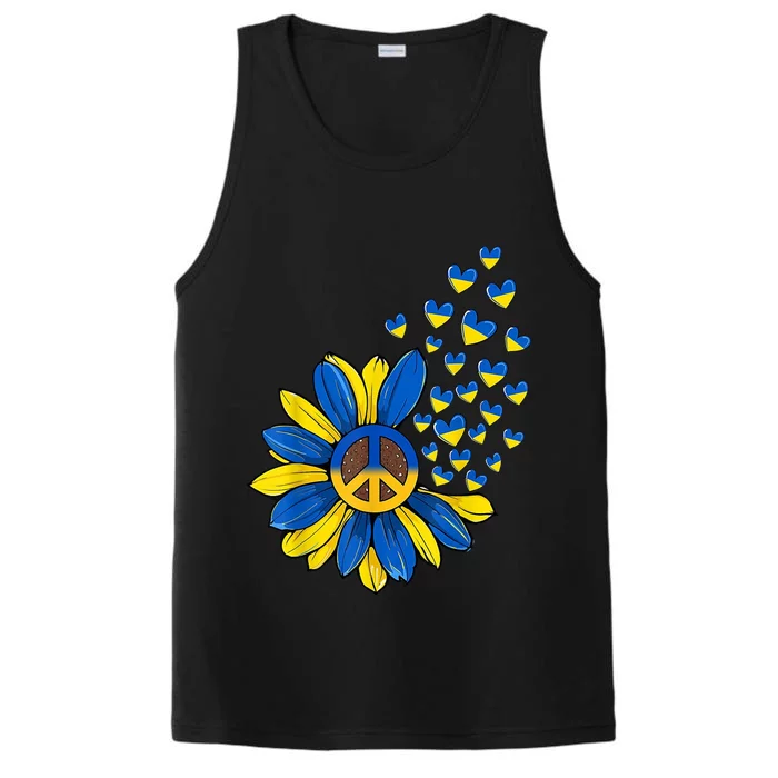 Autism Awareness Peace Sunflower Performance Tank