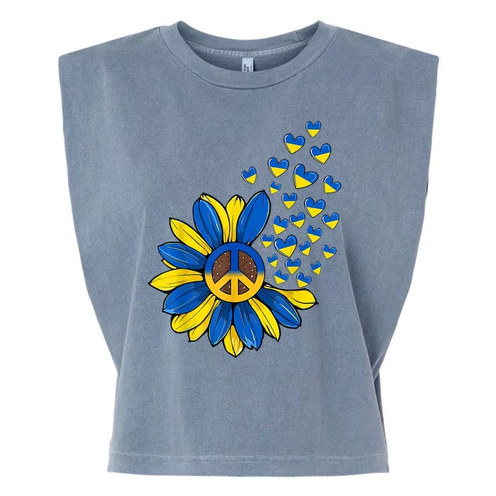 Autism Awareness Peace Sunflower Garment-Dyed Women's Muscle Tee