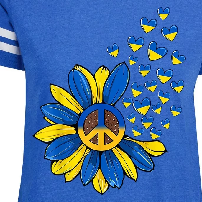 Autism Awareness Peace Sunflower Enza Ladies Jersey Football T-Shirt