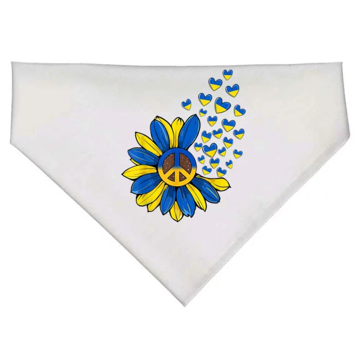 Autism Awareness Peace Sunflower USA-Made Doggie Bandana