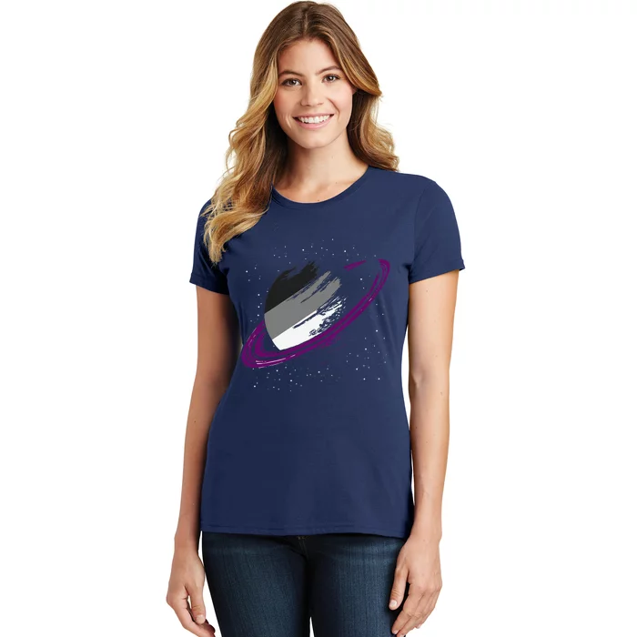 Asexual Ace Pride Month Saturn Queer Lgbtq Asexual Women's T-Shirt