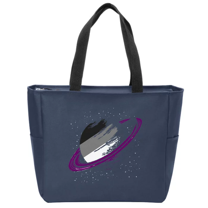 Asexual Ace Pride Month Saturn Queer Lgbtq Asexual Zip Tote Bag