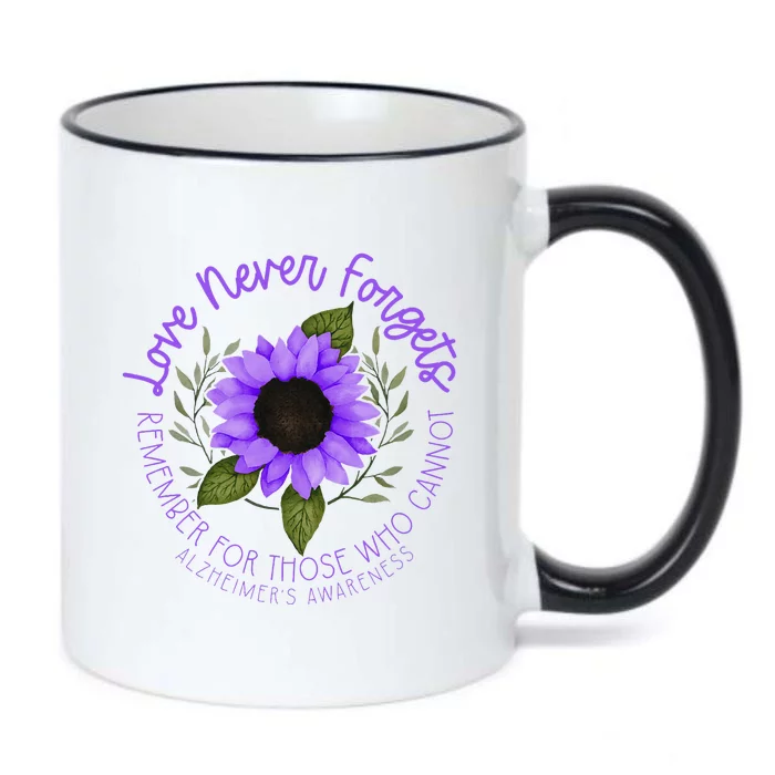 Alzheimer Awareness Purple Sunflower Black Color Changing Mug