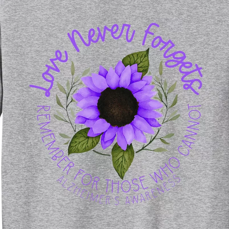 Alzheimer Awareness Purple Sunflower Tall Sweatshirt