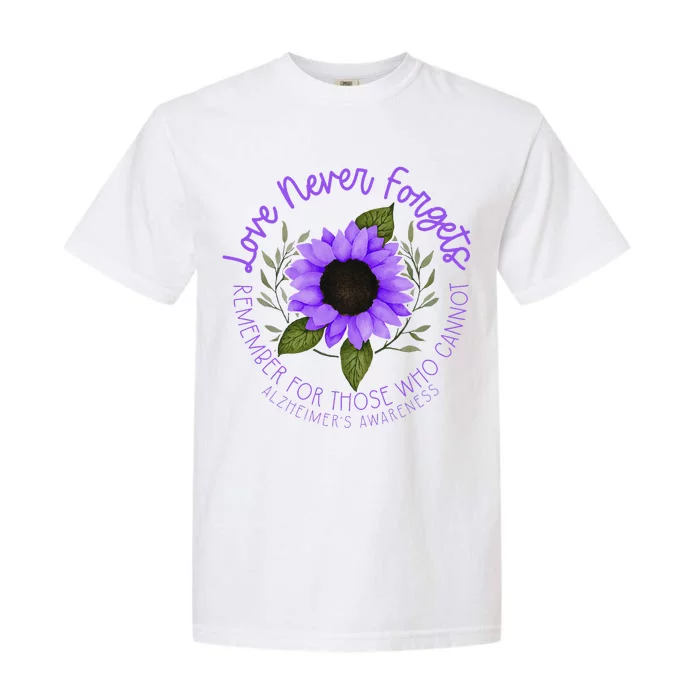 Alzheimer Awareness Purple Sunflower Garment-Dyed Heavyweight T-Shirt