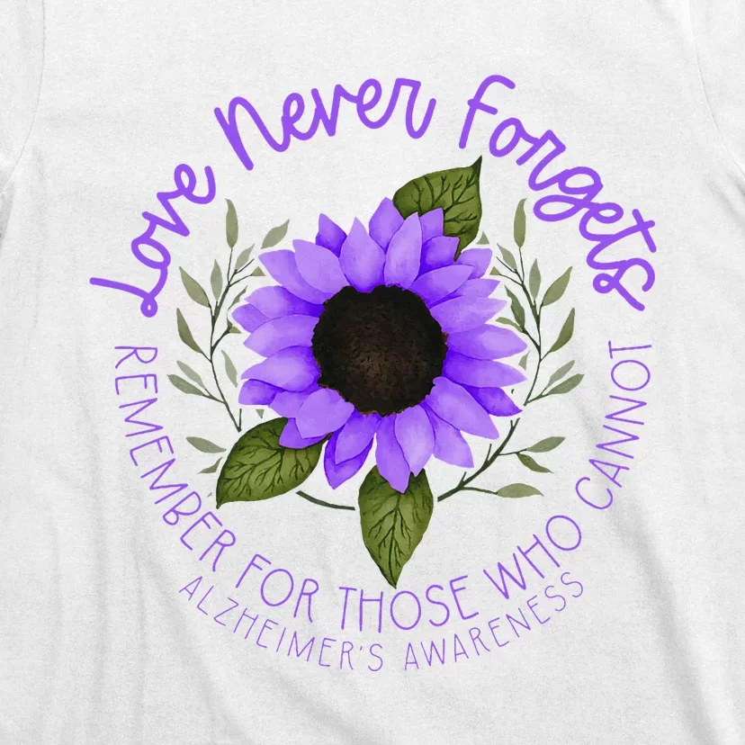 Alzheimer Awareness Purple Sunflower T-Shirt