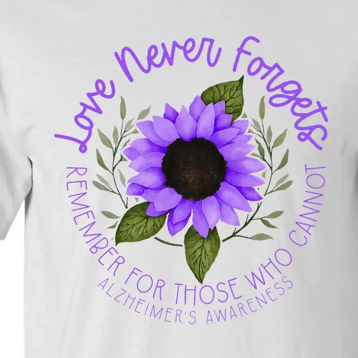 Alzheimer Awareness Purple Sunflower Tall T-Shirt