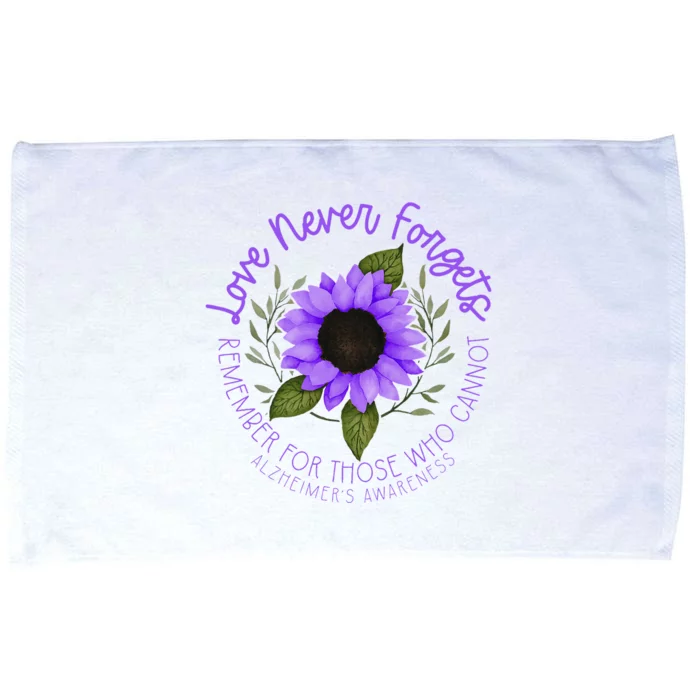 Alzheimer Awareness Purple Sunflower Microfiber Hand Towel