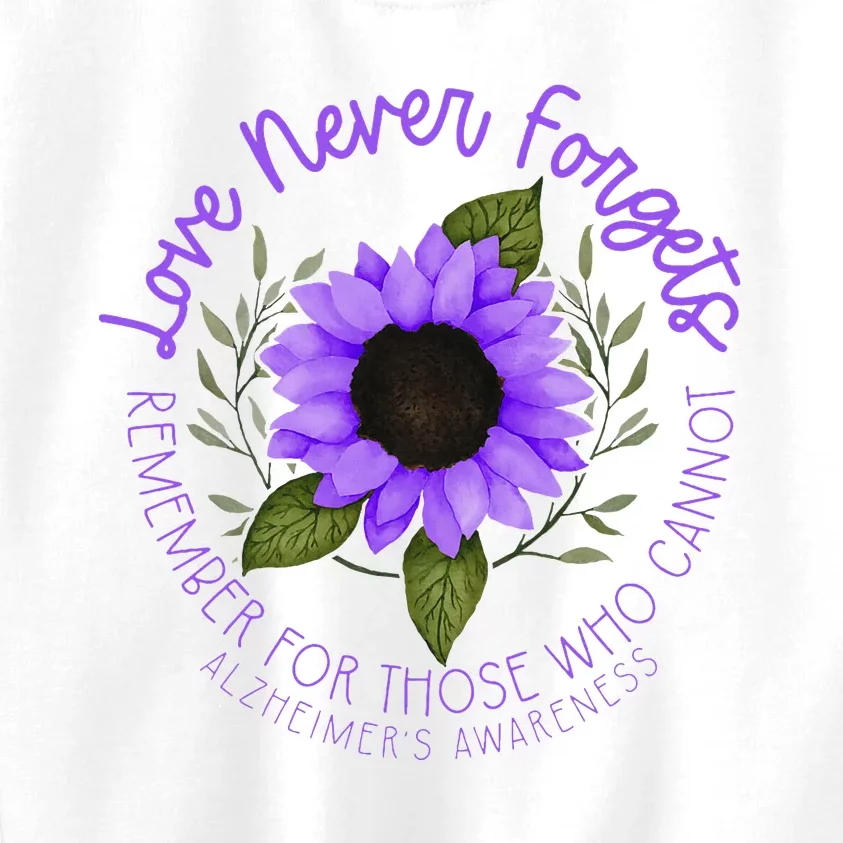 Alzheimer Awareness Purple Sunflower Kids Sweatshirt