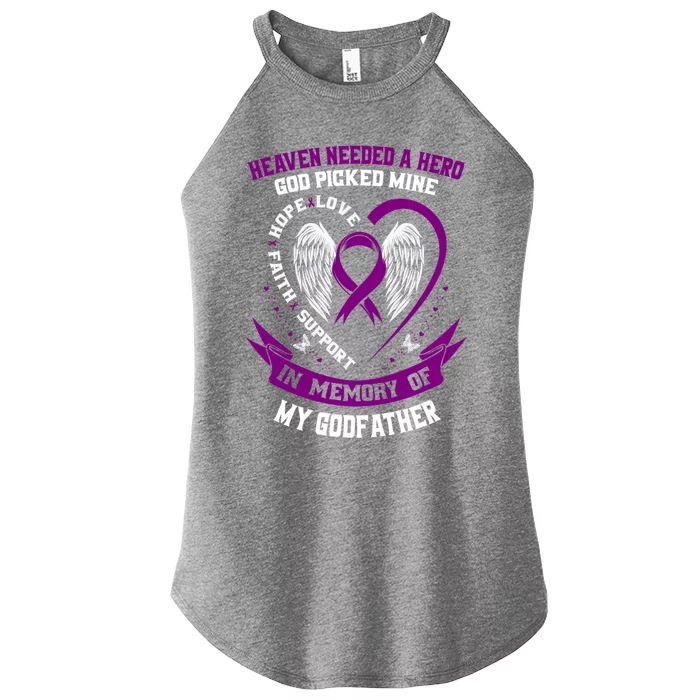 Alzheimers Awareness Products Memorial Loss Of Godfather Gift Women’s Perfect Tri Rocker Tank