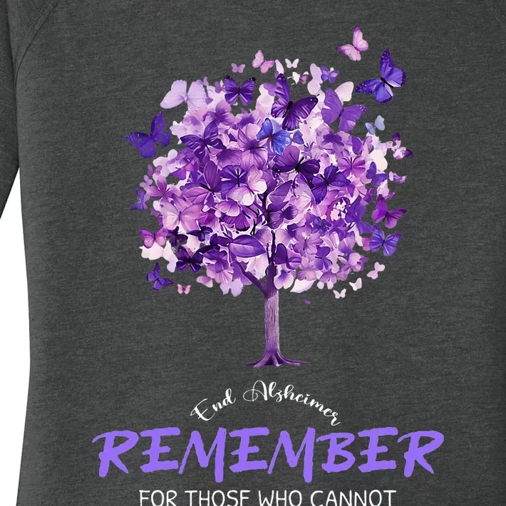 Alzheimers Awareness Purple Butterfly Women's Perfect Tri Tunic Long Sleeve Shirt