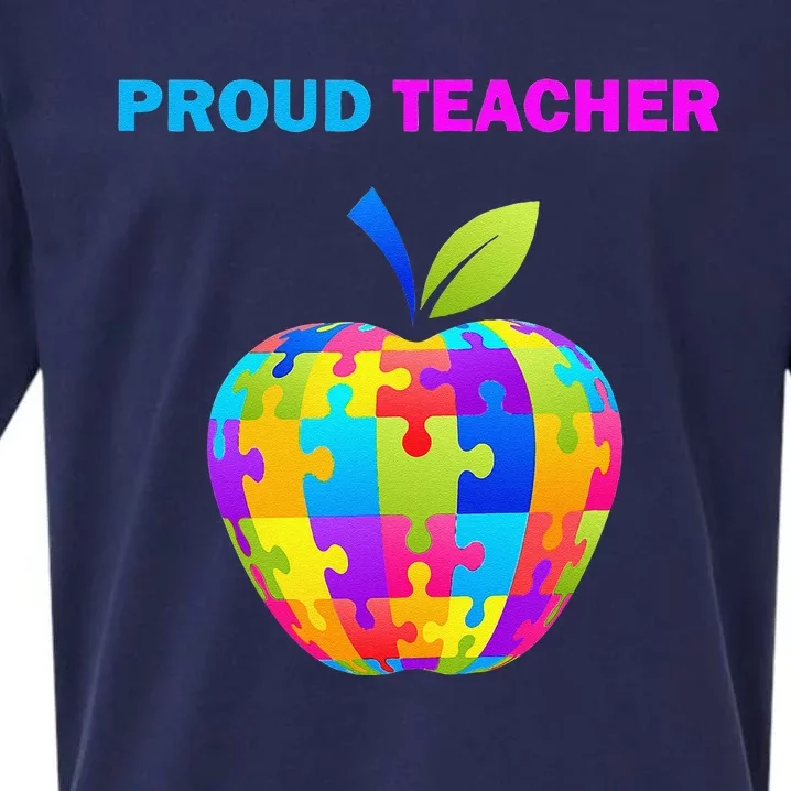 Autism Awareness Proud Teacher; Teacher; Sueded Cloud Jersey T-Shirt