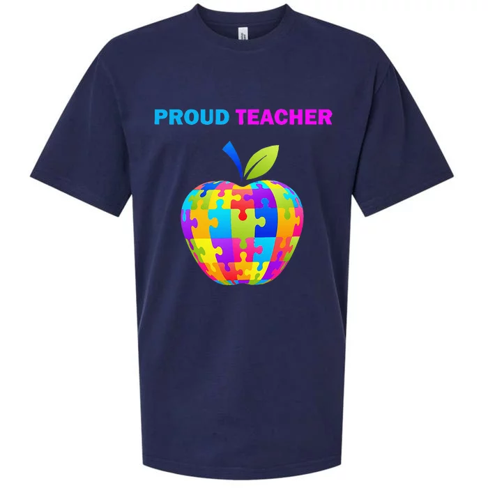 Autism Awareness Proud Teacher; Teacher; Sueded Cloud Jersey T-Shirt