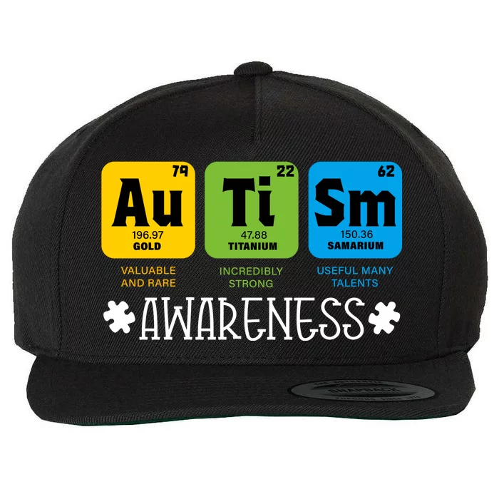 Autism Autistic Periodic Table Wool Snapback Cap