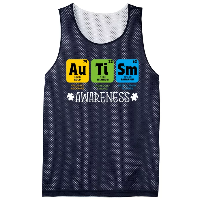 Autism Autistic Periodic Table Mesh Reversible Basketball Jersey Tank