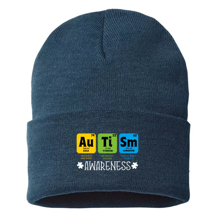 Autism Autistic Periodic Table Sustainable Knit Beanie